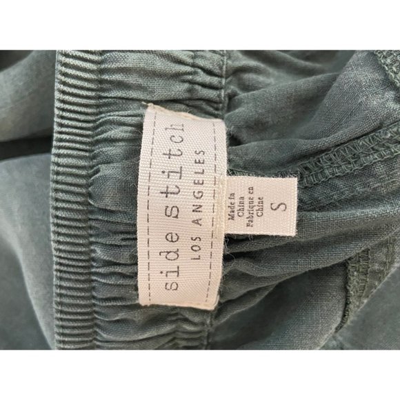 Side stitch Women's Army Green Drawstring Waist Size Small Pull On Pants - Picture 7 of 8